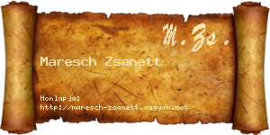 Maresch Zsanett névjegykártya